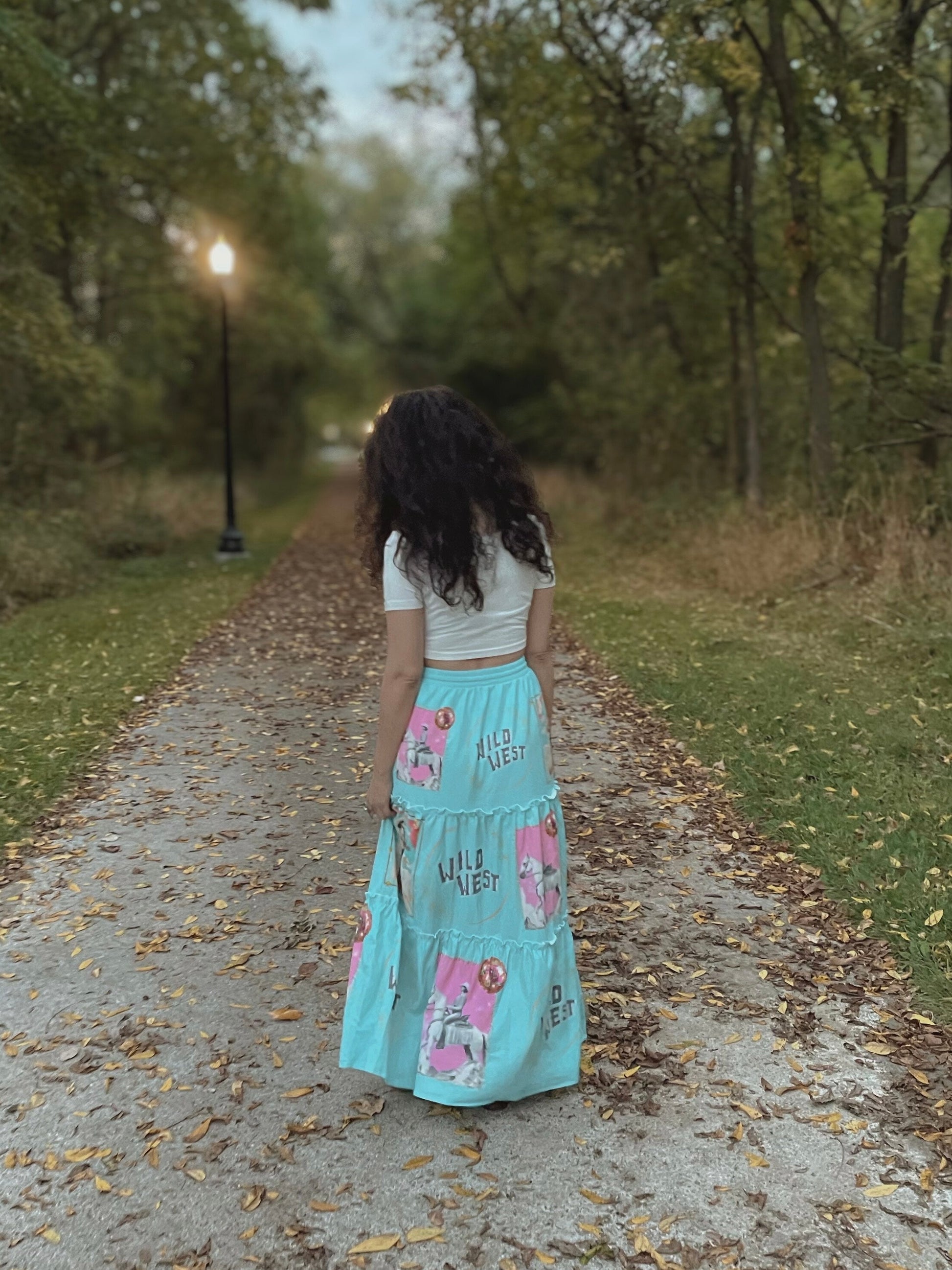 Baha Ranch Retro Pop Western Prairie Maxi Skirt
