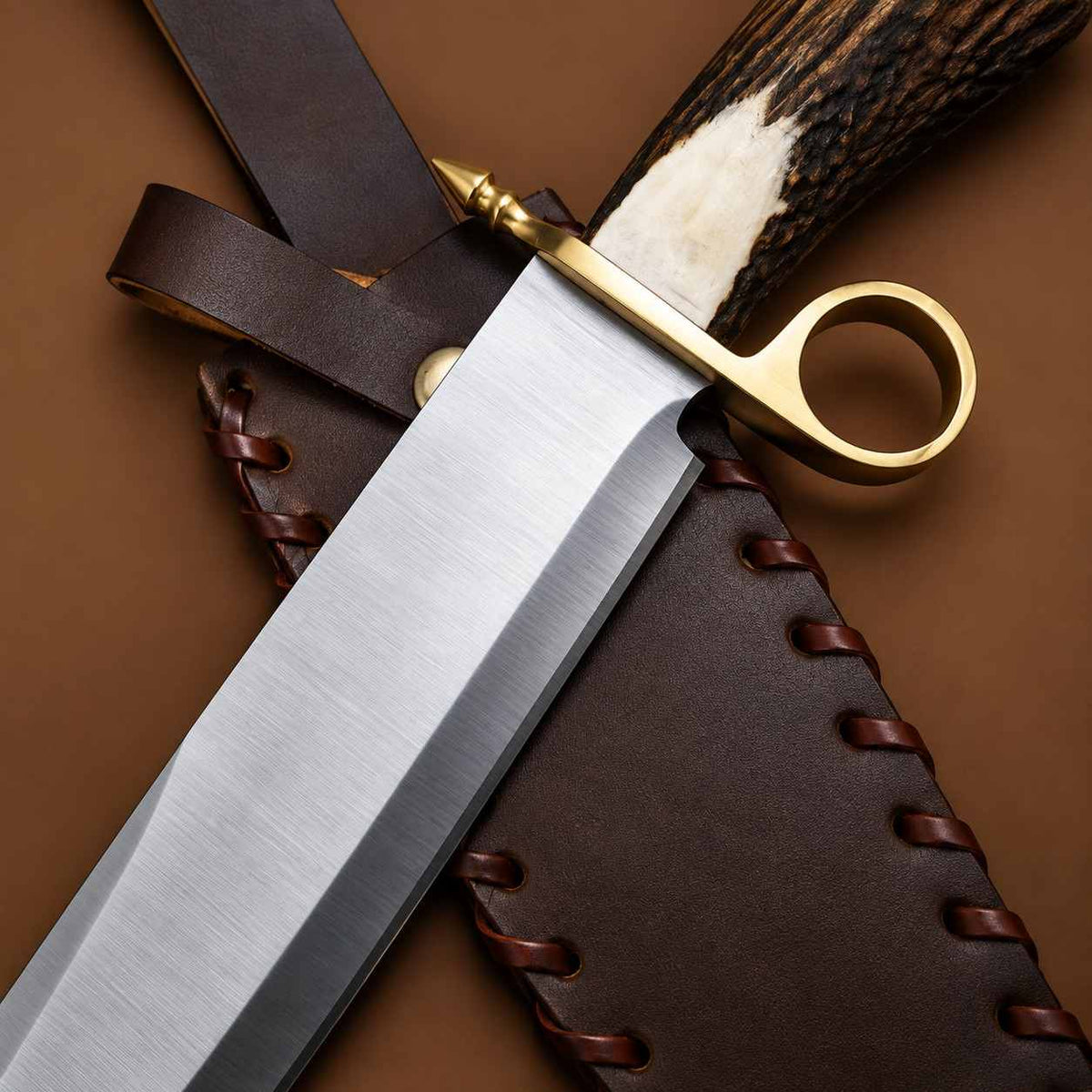 Tombstone Billy Clanton Ring Guard Bowie Knife Replica – Handmade 1095 Carbon Steel Knife