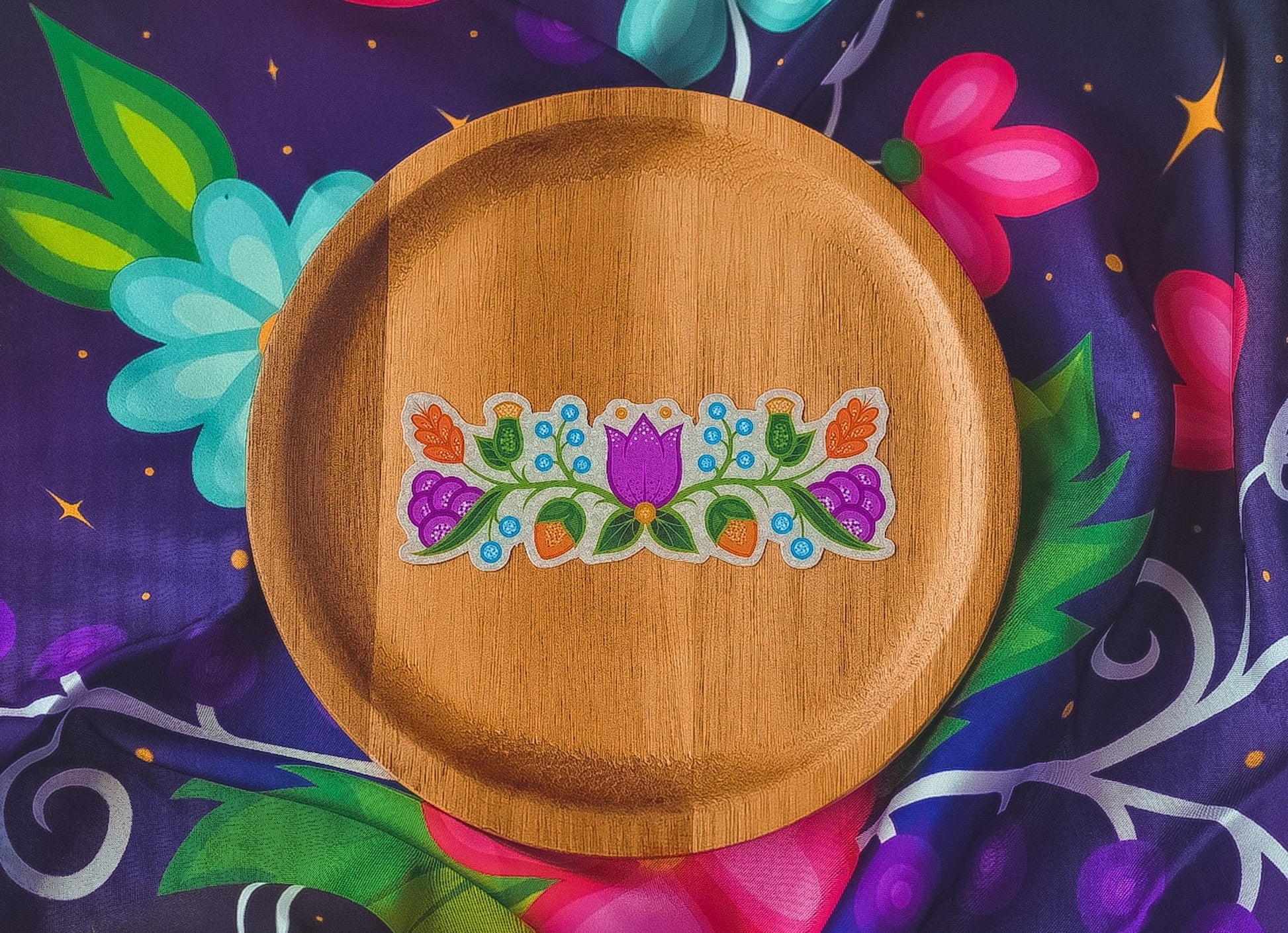 Summertime Ojibwe Floral Glitter Sticker