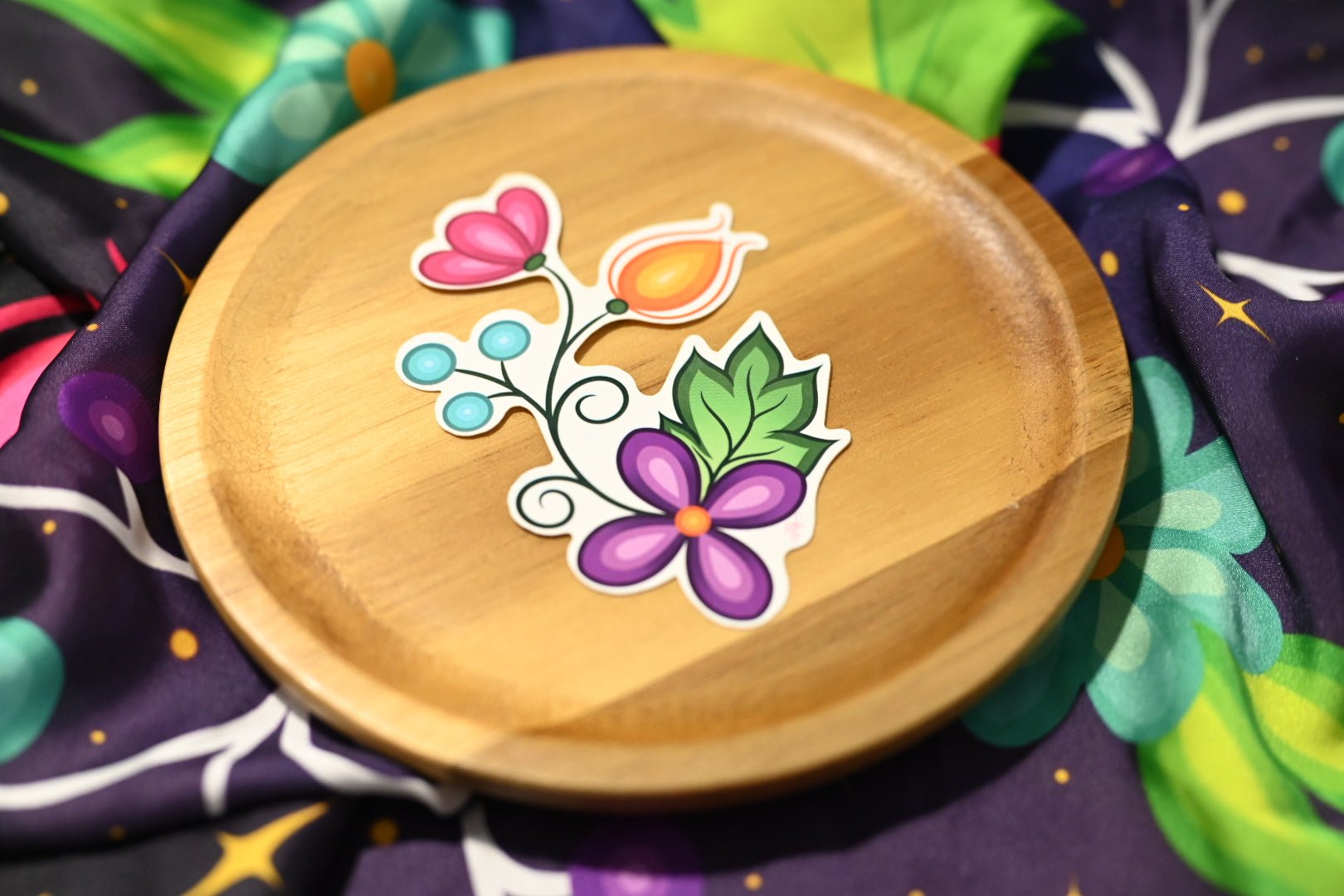 Sunset Ojibwe Floral Sticker