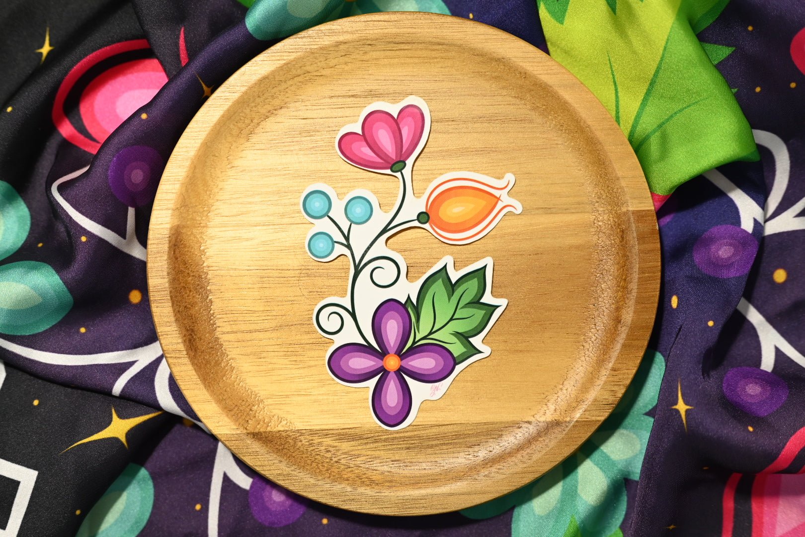 Sunset Ojibwe Floral Sticker