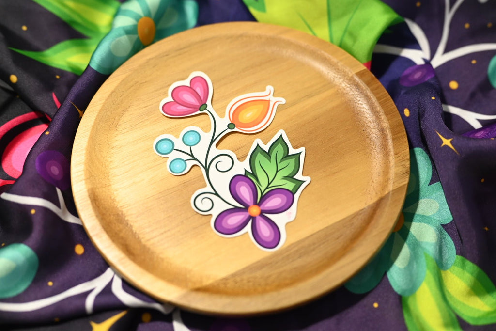 Sunset Ojibwe Floral Sticker