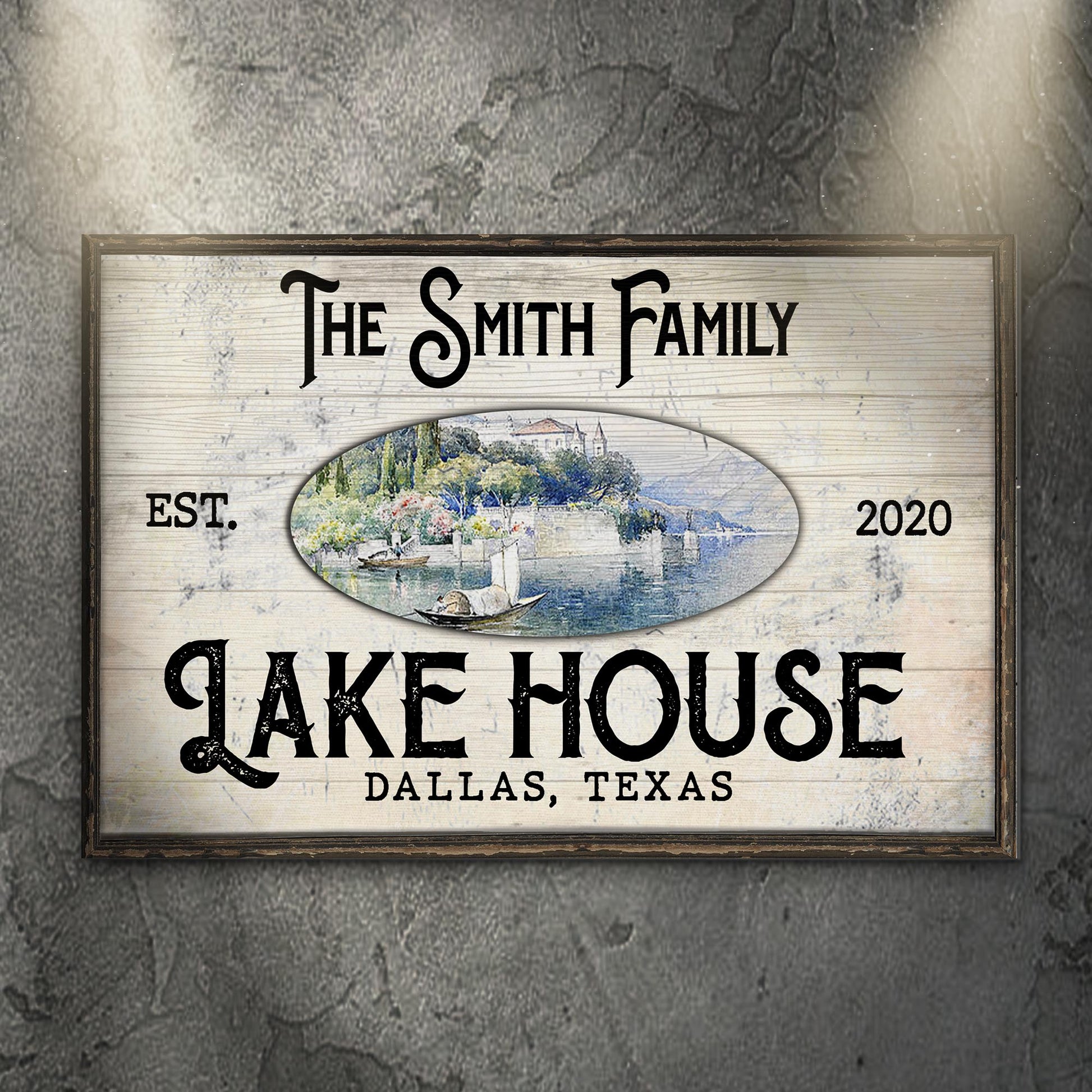 Family Lake House View Sign