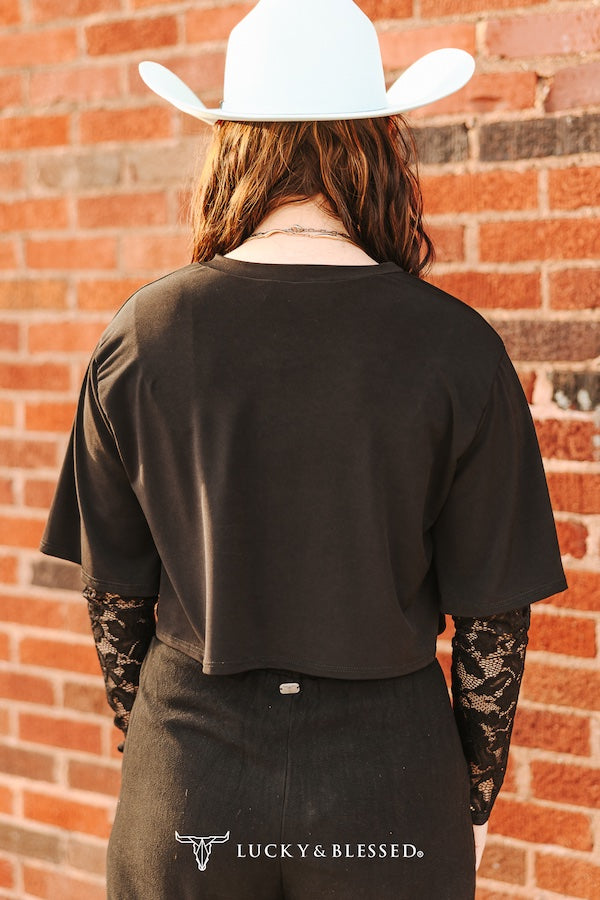 Relaxed Fit Shirt W/Lace Sleeves