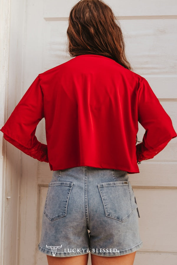 Relaxed Fit Shirt W/Lace Sleeves