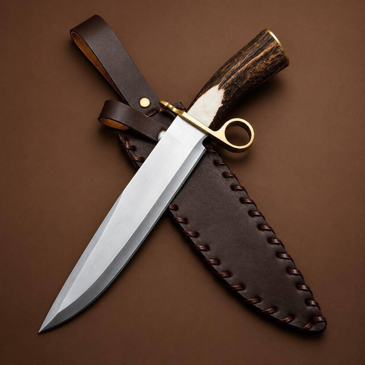 Tombstone Billy Clanton Ring Guard Bowie Knife Replica – Handmade 1095 Carbon Steel Knife