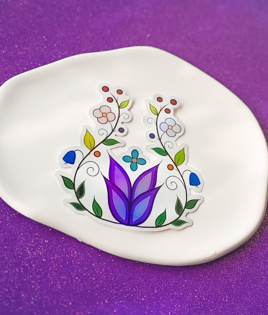 Tulip and Vine Ojibwe Floral Sticker