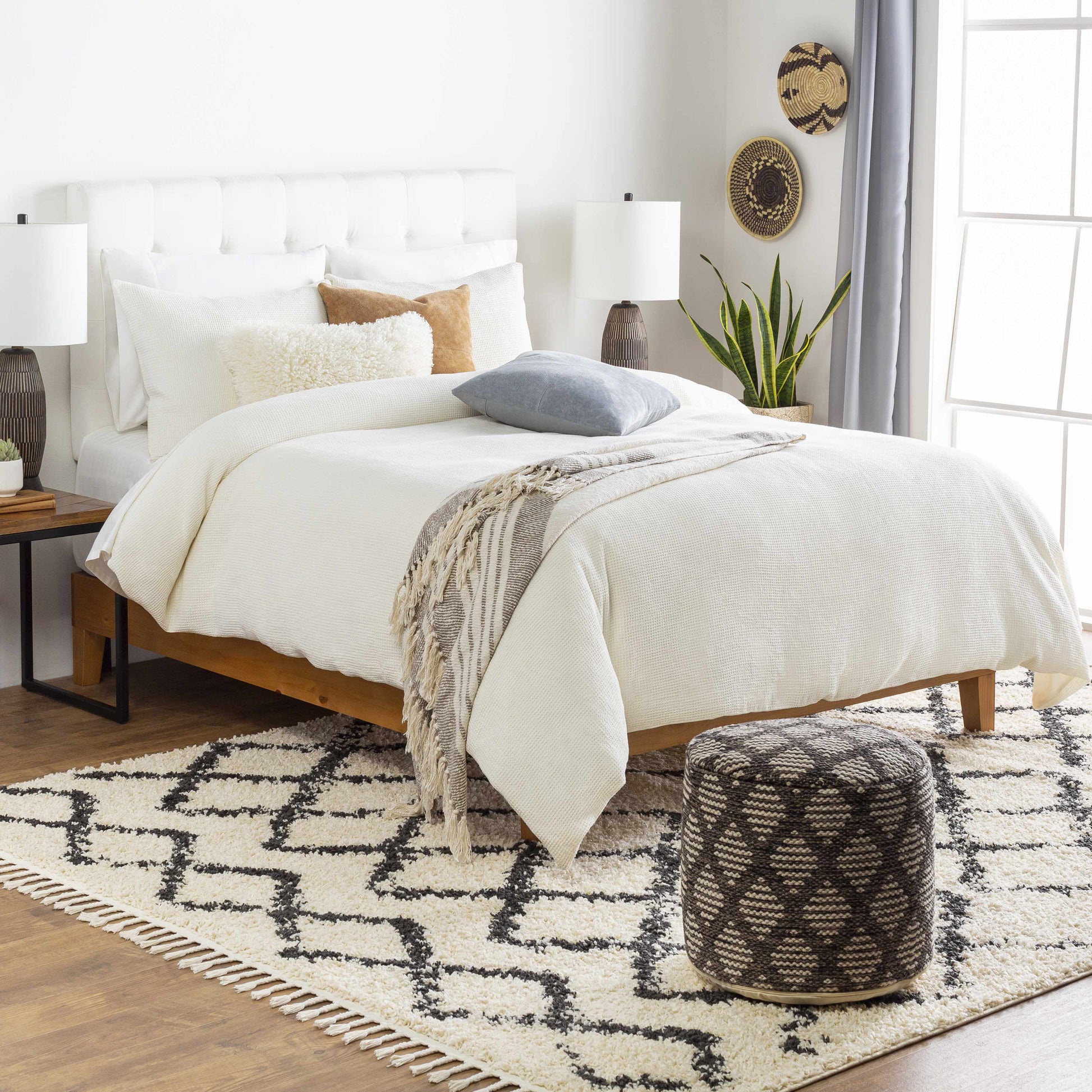 Quinipot Natural Woven Circular Moonj Grass Tapestry