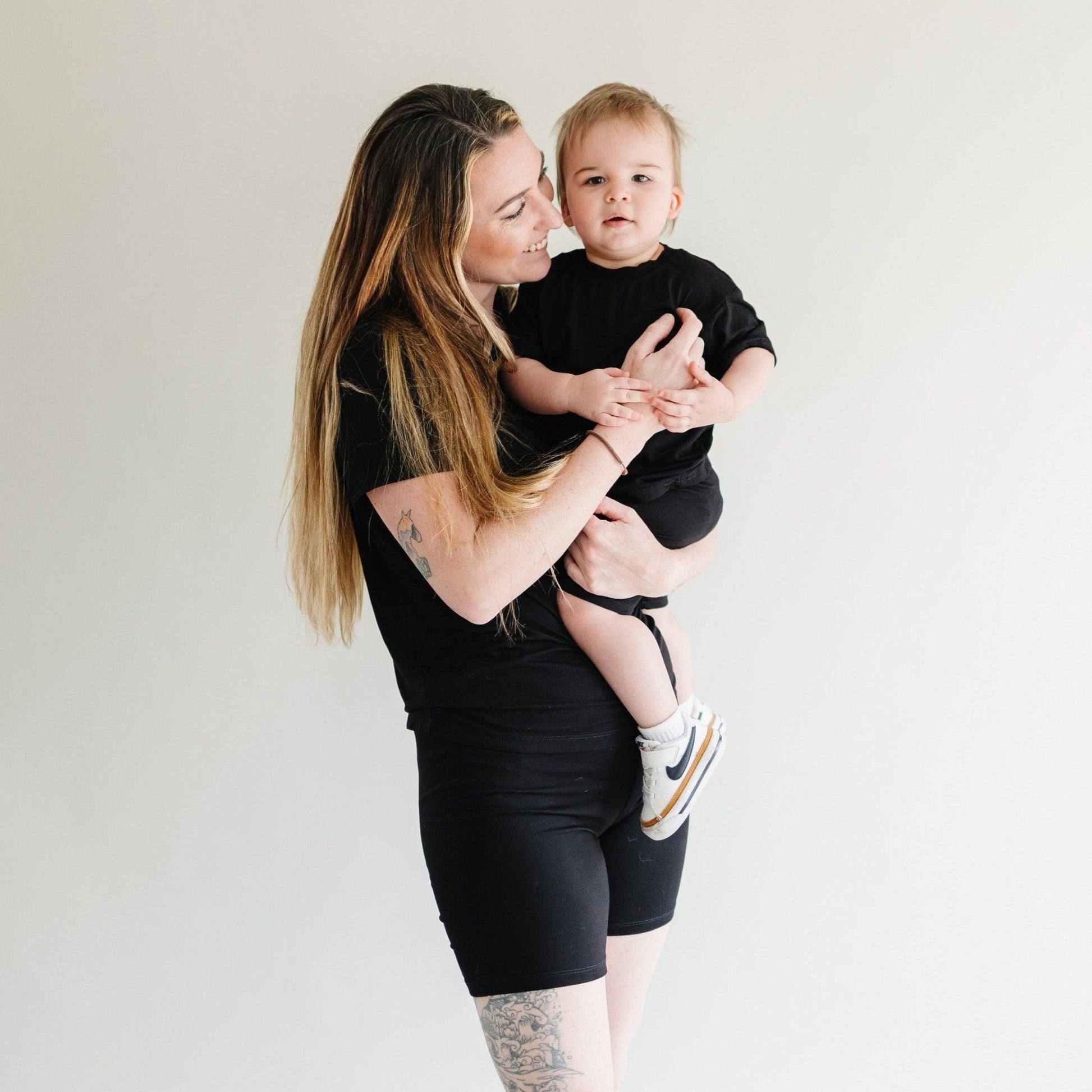 Women's Bamboo Tee & Bike Shorts - sold as separates