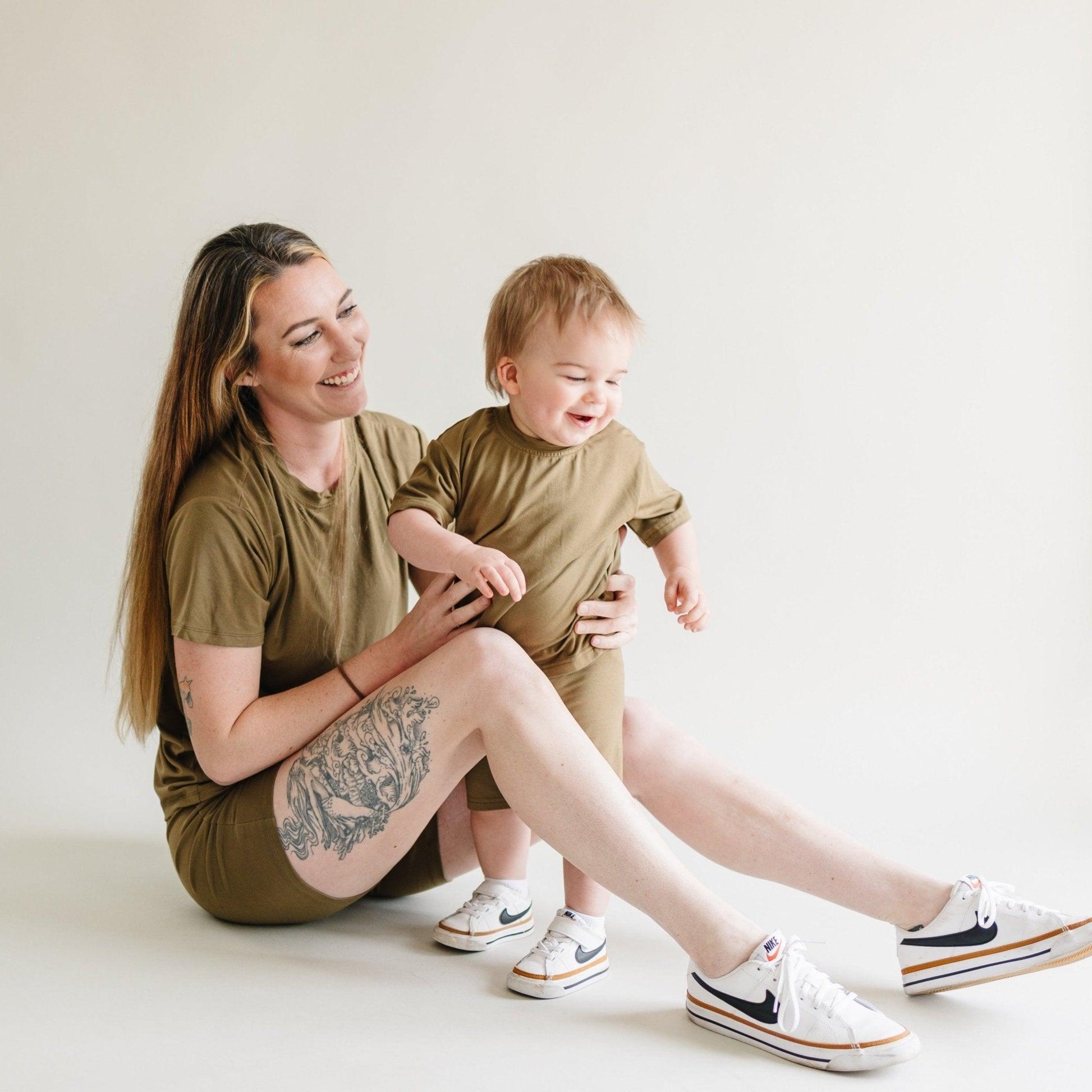 Women's Bamboo Tee & Bike Shorts - sold as separates
