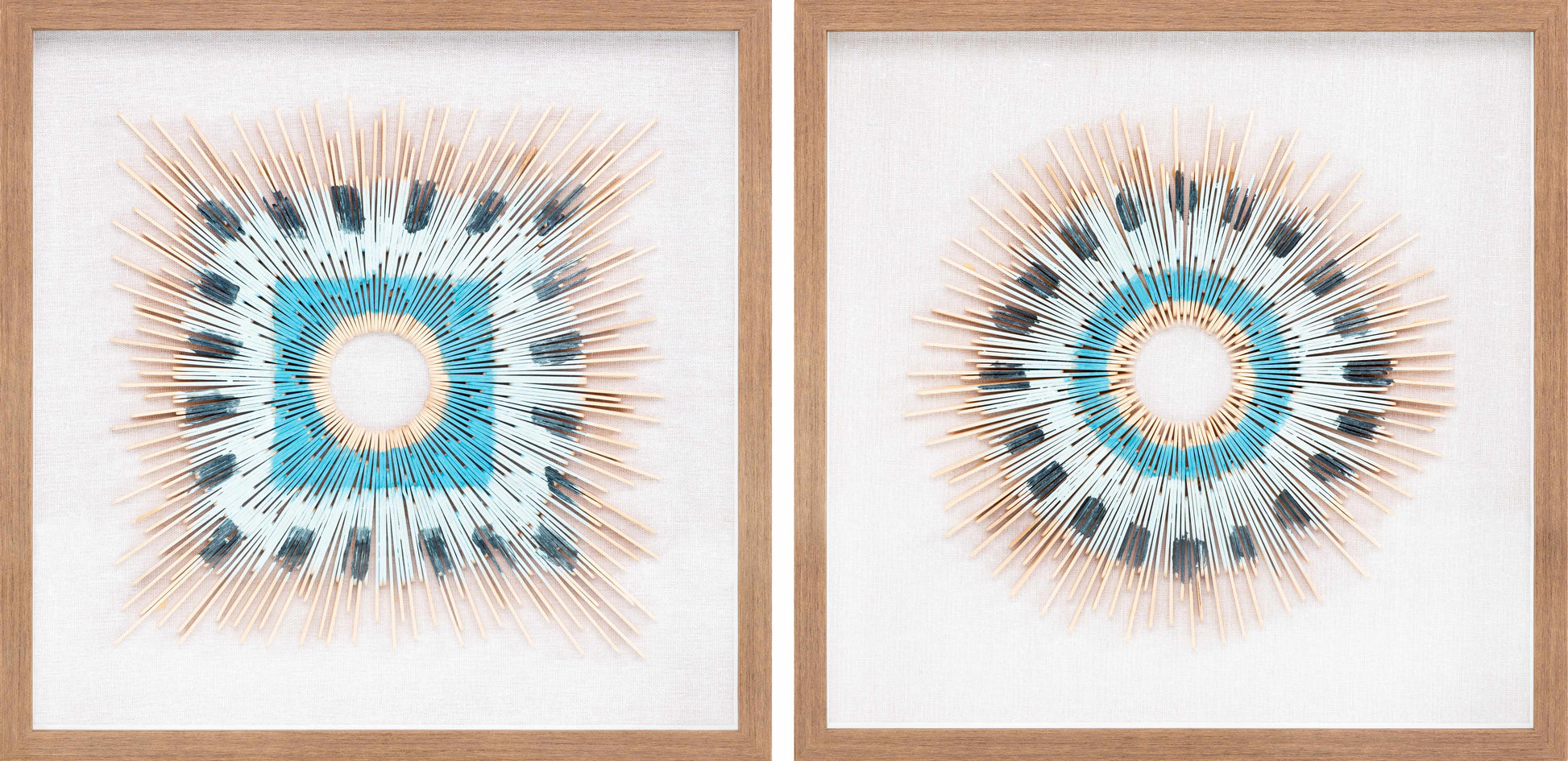 Yenice Natural Wood Geometric Wall Art Set Of Two