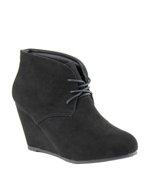 Skye-black suede wedges