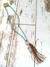 Load image into Gallery viewer, Turquoise Tassel necklace
