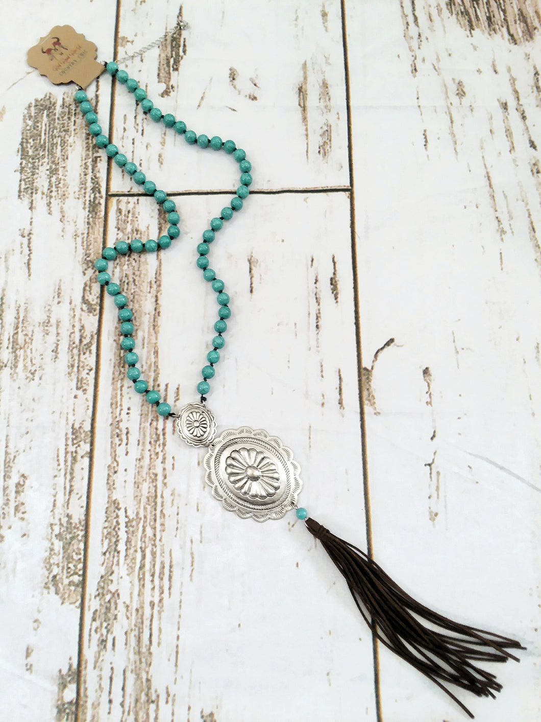 Turquoise Tassel necklace