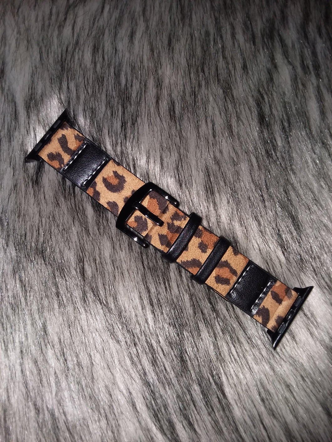 Leopard cowhide watch band