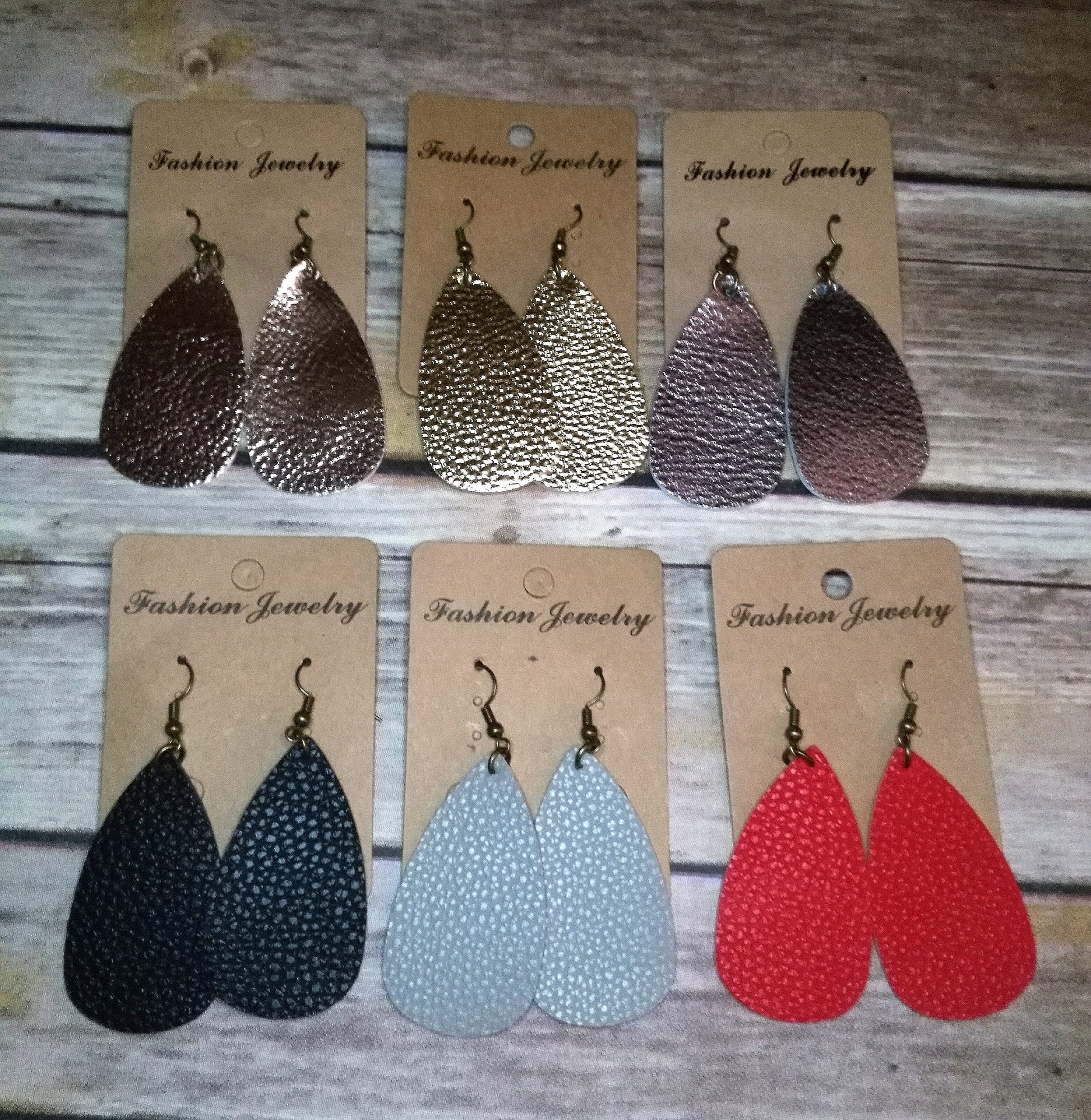 Leather Teardrop Earrings