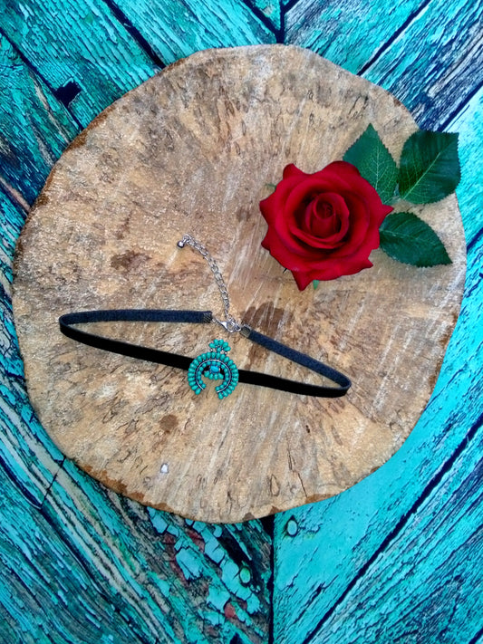 Black Squash Blossom Choker