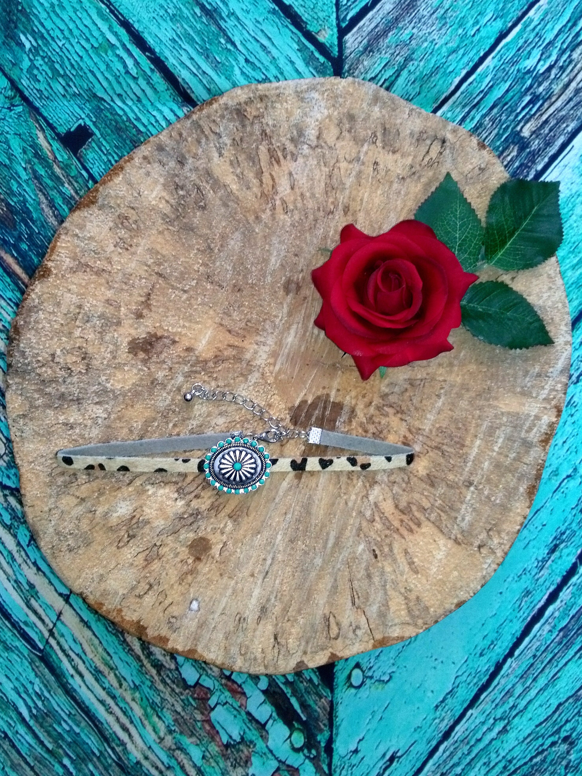 Leopard Concho Choker