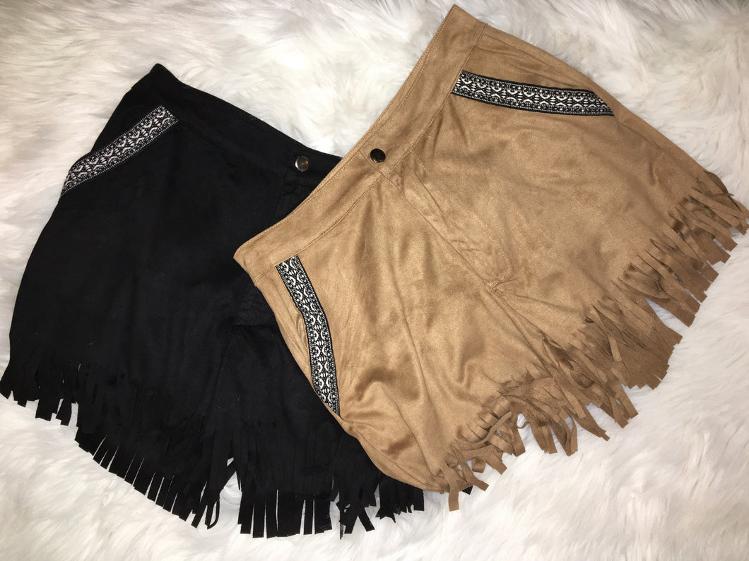 POL fringe shorts