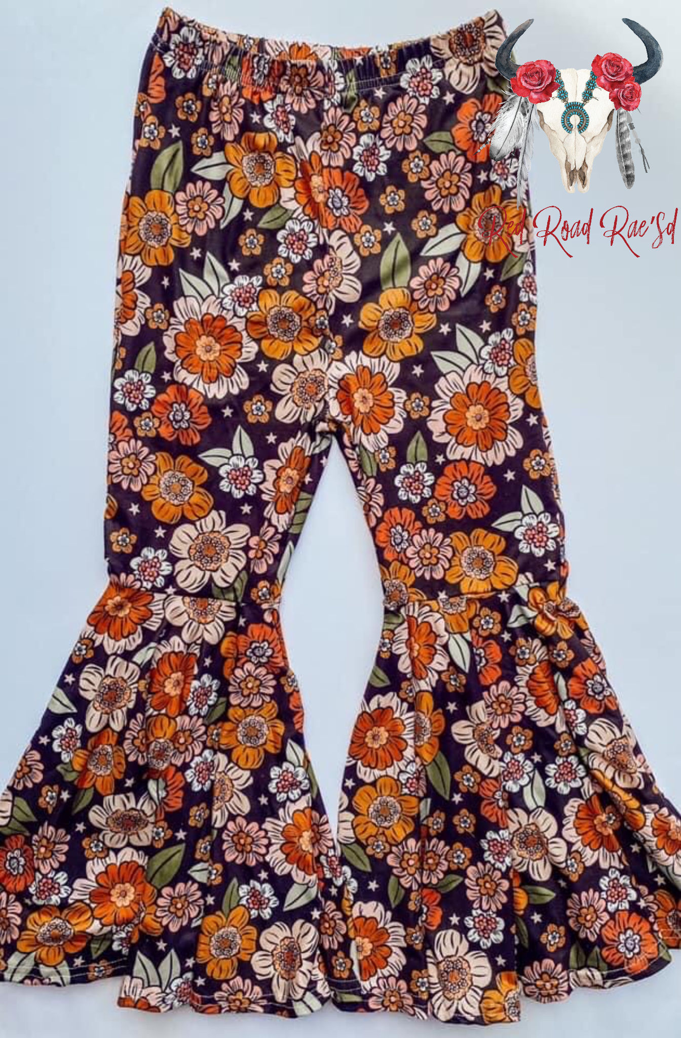 Boho floral bell bottoms