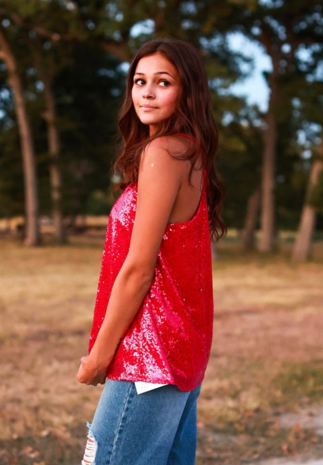 Stop The Show Sequin Tank in Hot Pink