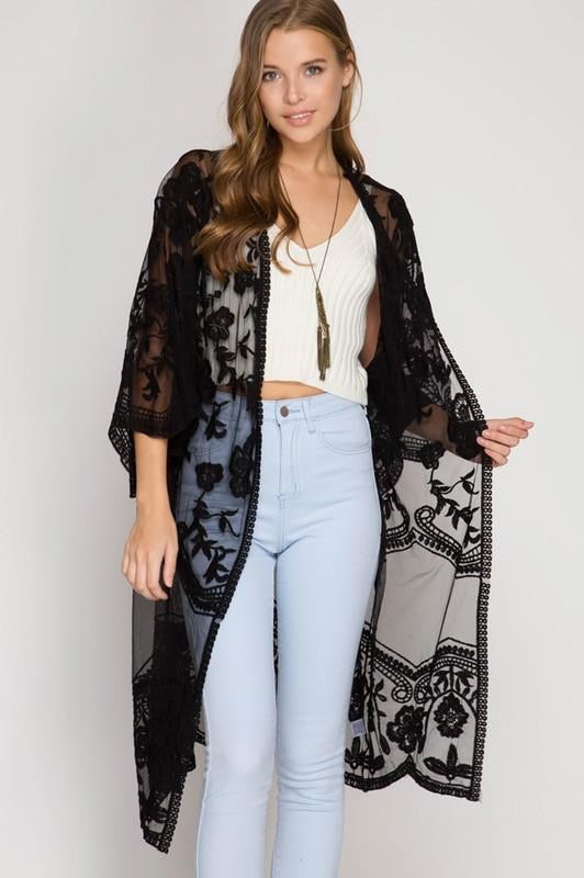 Lace kimono