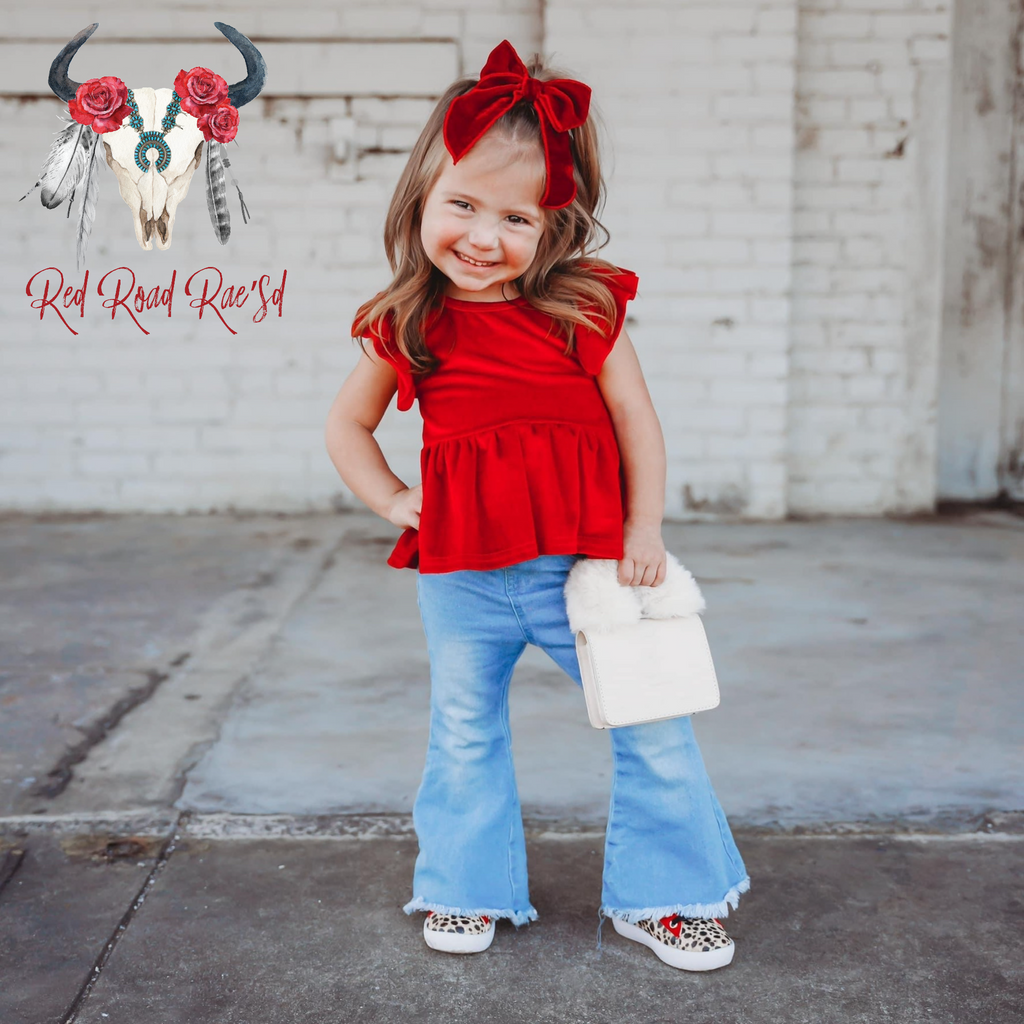 Red Velvet Peplum Top