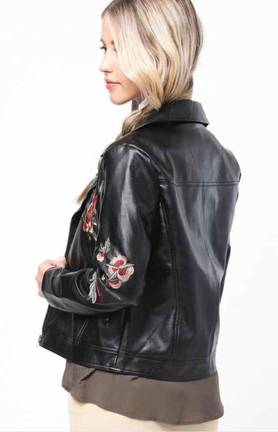 Floral biker jacket