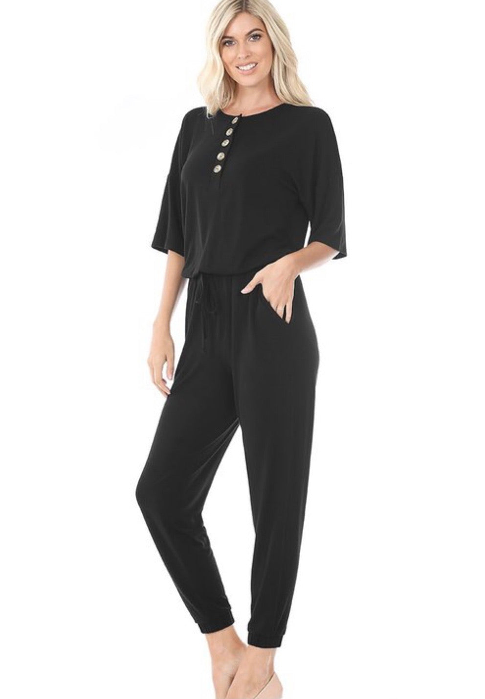 Black Tee Jogger Jumpsuit