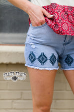 Load image into Gallery viewer, Azteca You Bet Denim Shorts
