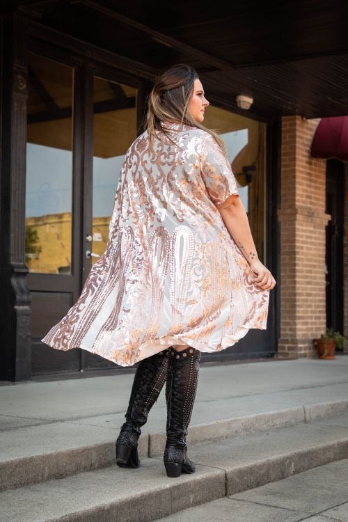 Rose Gold Sequin Duster