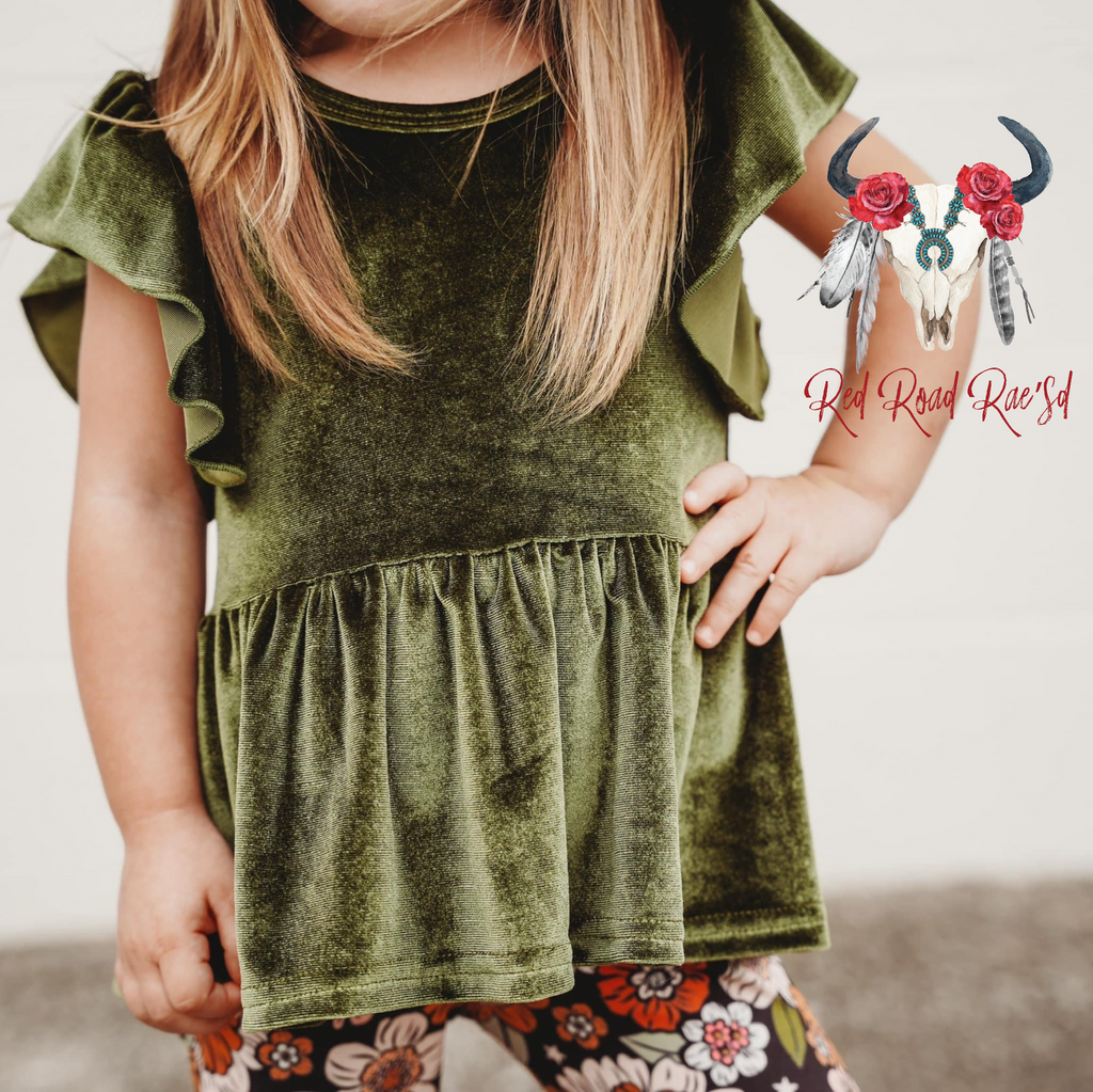 Velvet Ruffle Top