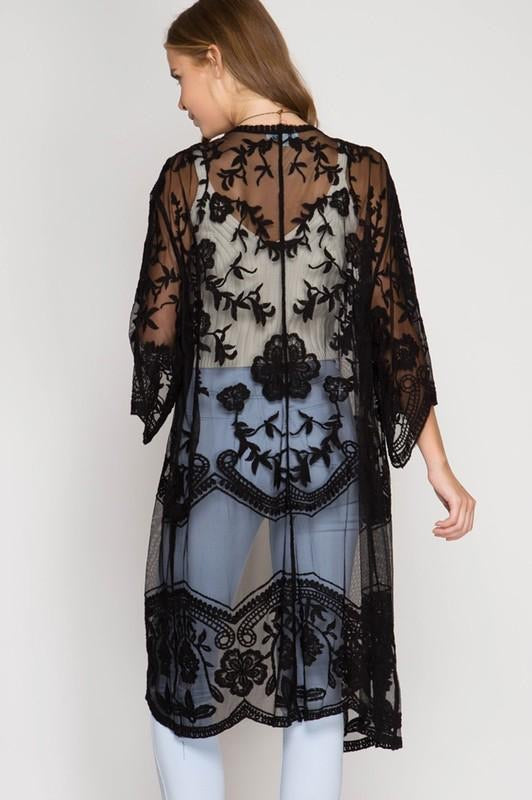 Lace kimono