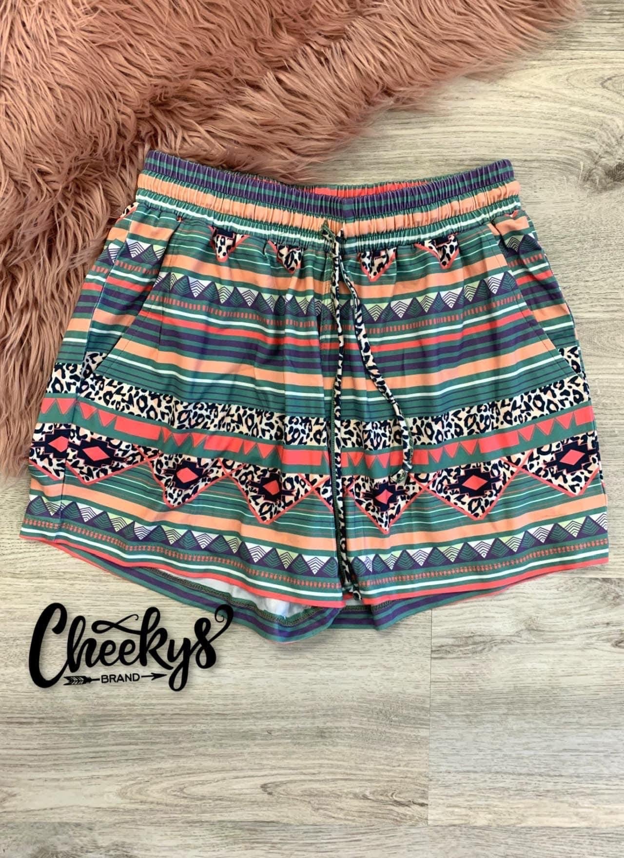 Carly Aztec leo comfy shorts