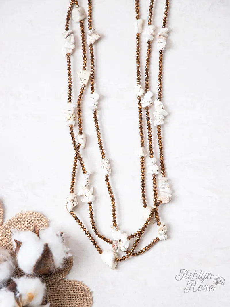 Three Layered Chunky Stone Delicate Necklace