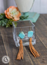 Load image into Gallery viewer, Presley Turquoise Tassel Earrings
