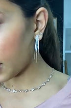 Load image into Gallery viewer, BACK IN THE CITY CRYSTAL LAYERED SQUARE HOOP EARRINGS
