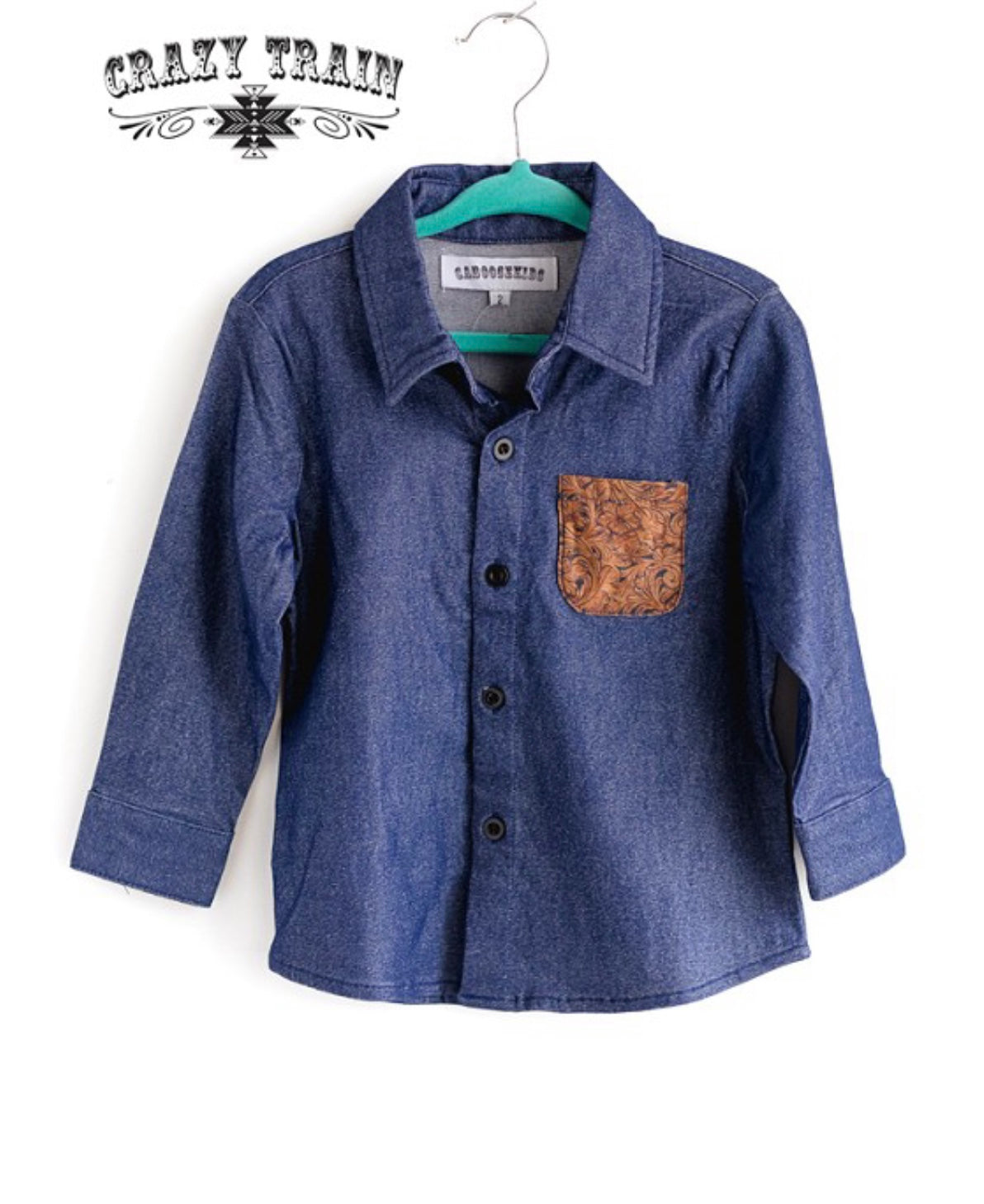 Little Leather Denim Top