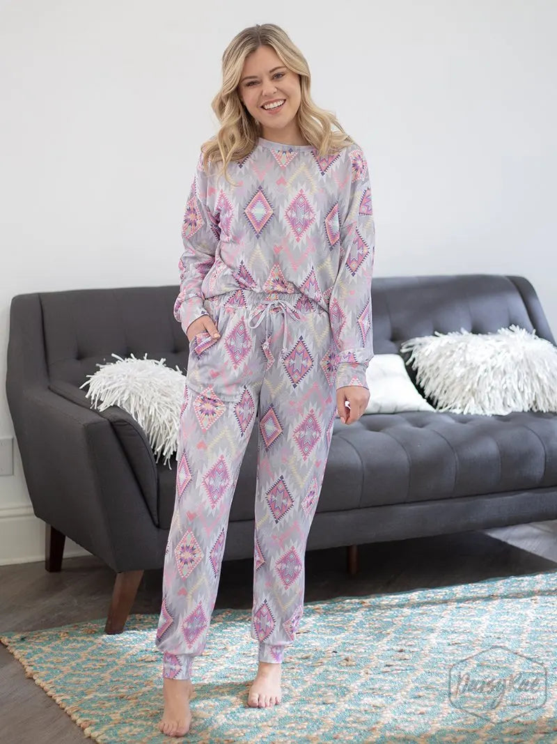 Pretty in Pastels, Aztec Loungewear Set