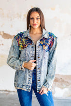 Load image into Gallery viewer, Rockin’ Blue Mermaid Denim Jacket
