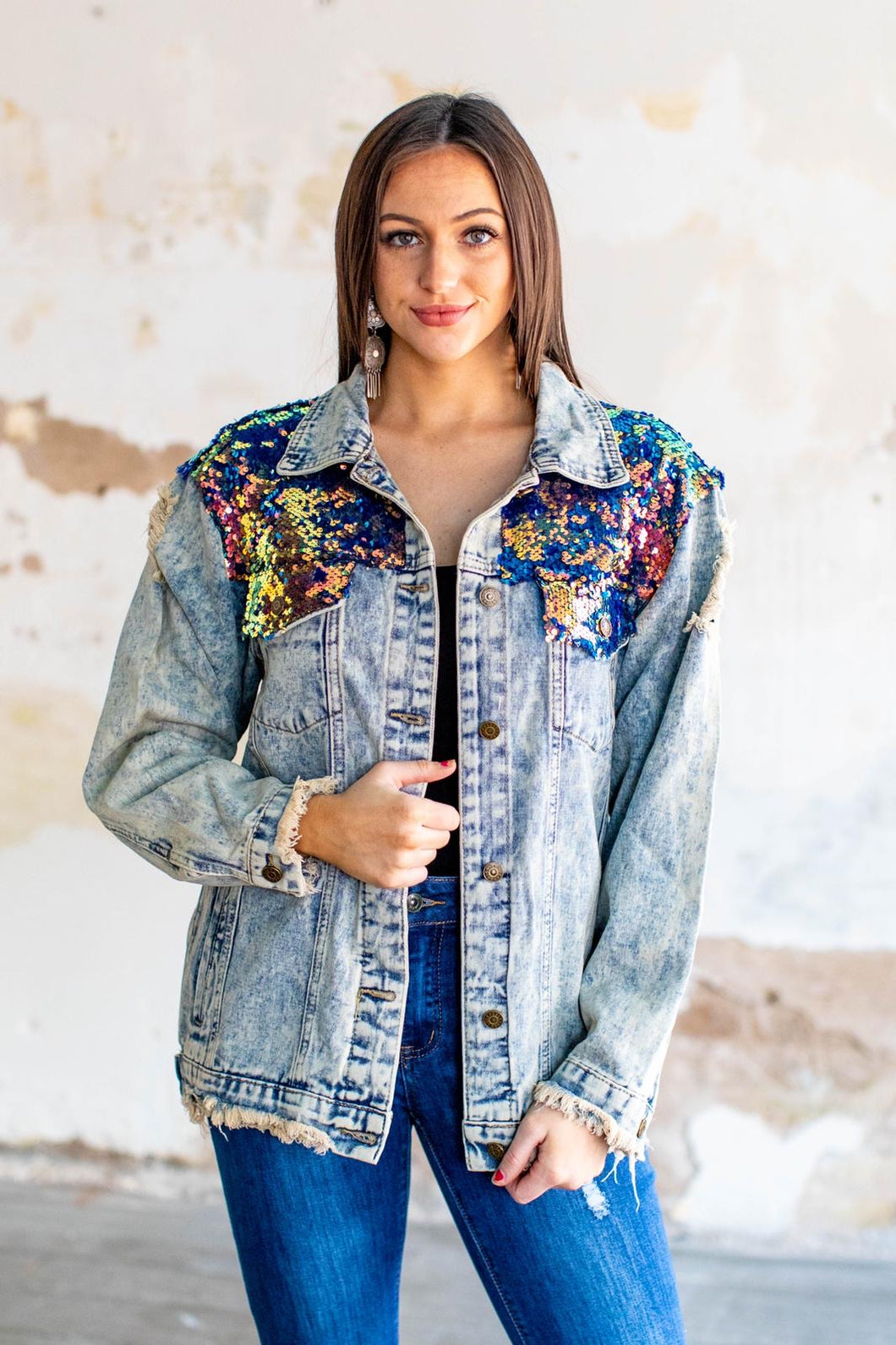 Rockin’ Blue Mermaid Denim Jacket