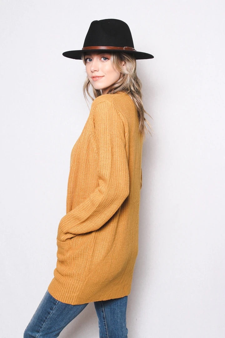 Mustard Cardigan Sweater