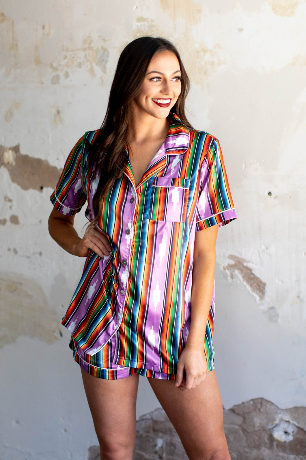 Violet Aztec Satin PJ’s