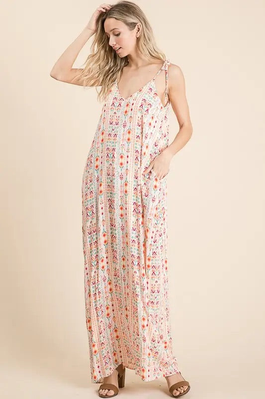 Hedy's Aztec Print Cami Maxi Dress