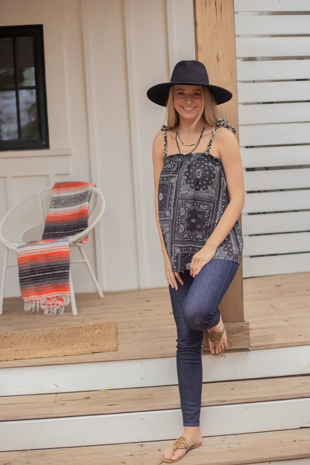 The Carry On Tie Strap Tank Top, Bandana & Leopard