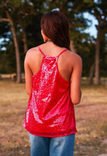 Load image into Gallery viewer, Stop The Show Sequin Tank in Hot Pink
