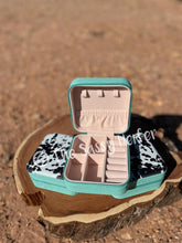 Load image into Gallery viewer, Turq Cow Mini Travel Jewelry Box
