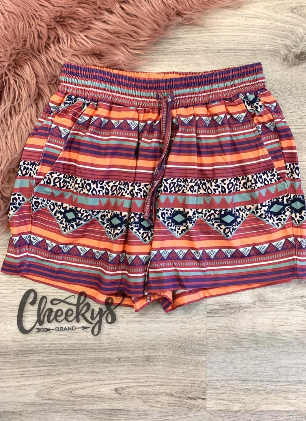 Carly Aztec leo comfy shorts