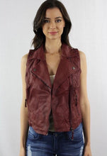 Load image into Gallery viewer, Wine vegan leather vest
