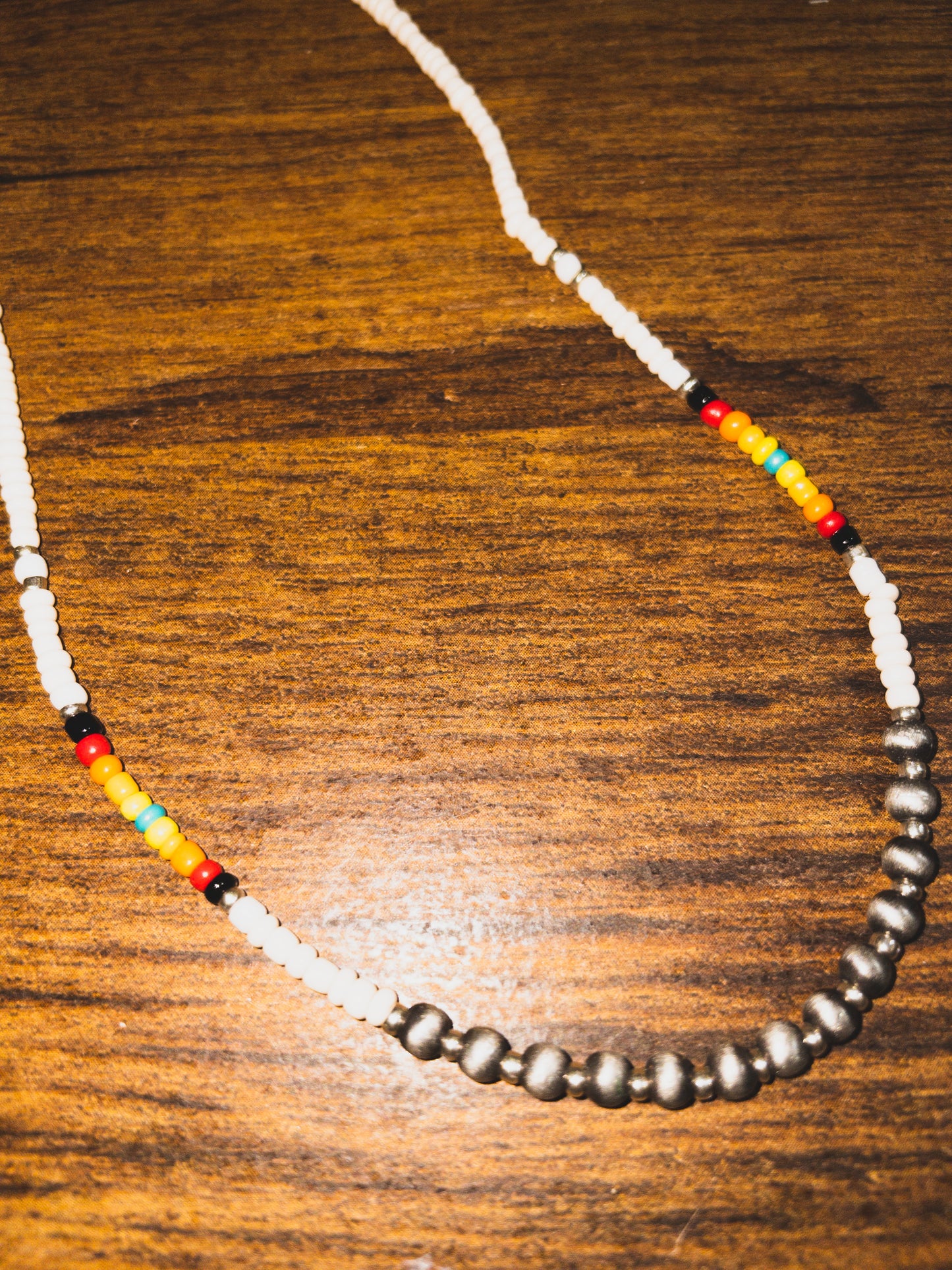 Burnside Silver Pearl White Seed Bead Choker